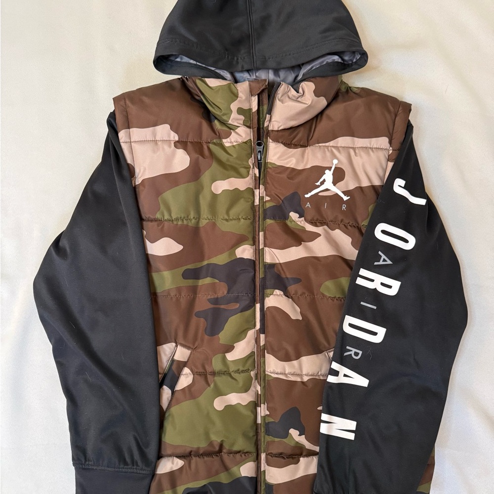 Jordan Kids' Camo and Black Puffer Jacket